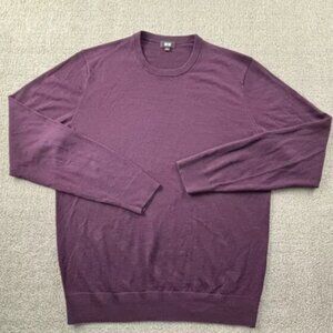 Uniqlo Sweater Adult Medium Purple Knit Long Sleeve Casual Sweatshirt Men's